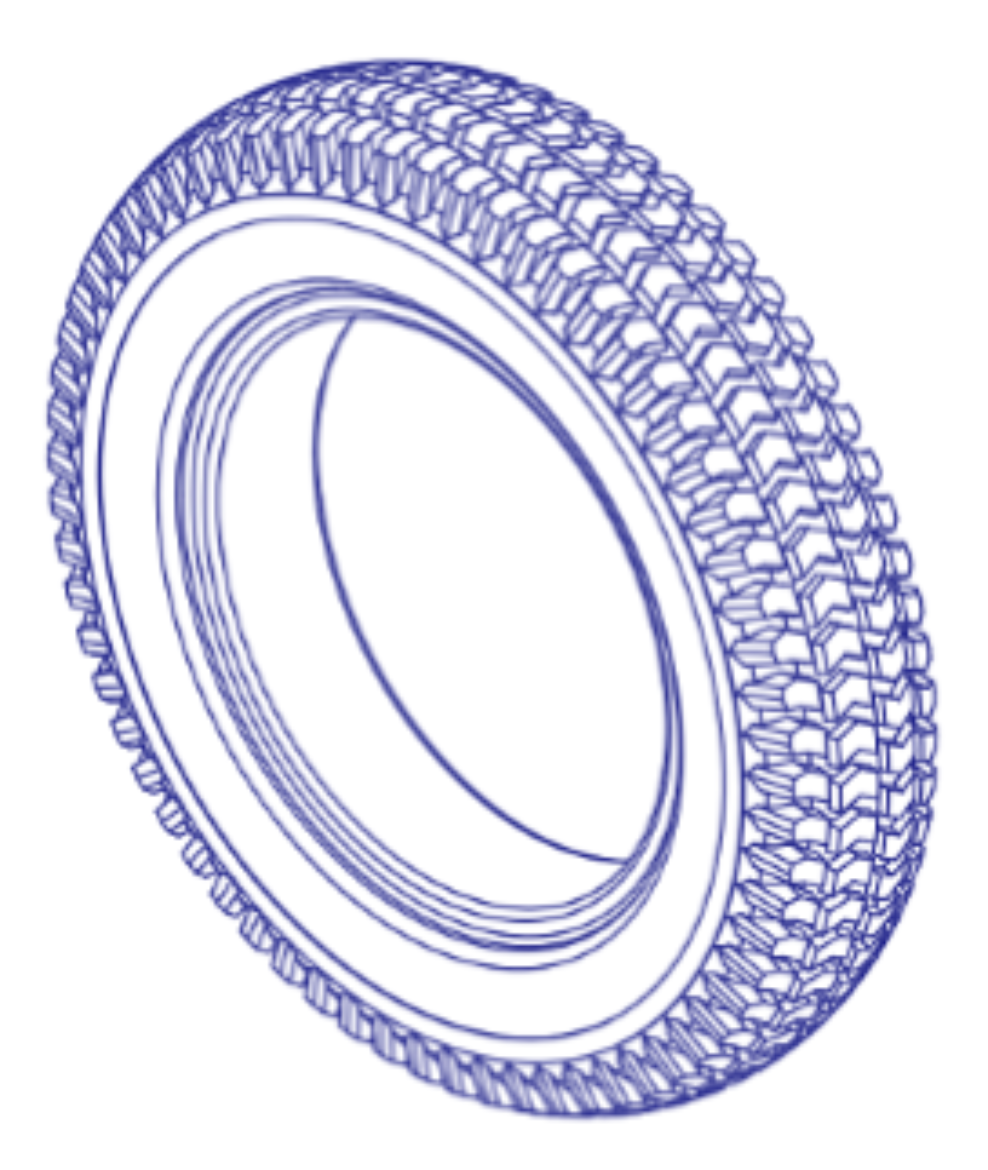 Picture of 14" FLAT FREE TIRE,BLACK POWERTRAX