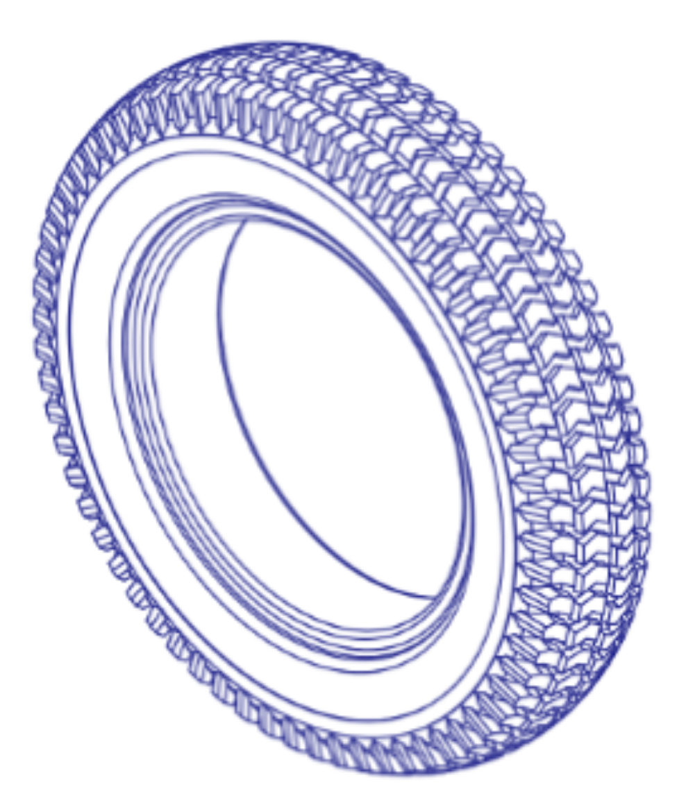Picture of TIRE PNEUMATIC BLACK 14" TREAD