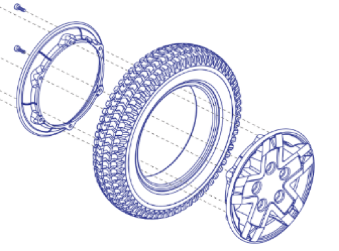 Picture of 2.0 FLAT FREE,14" X 3"TITANIUM RIM/BLACK TIRE