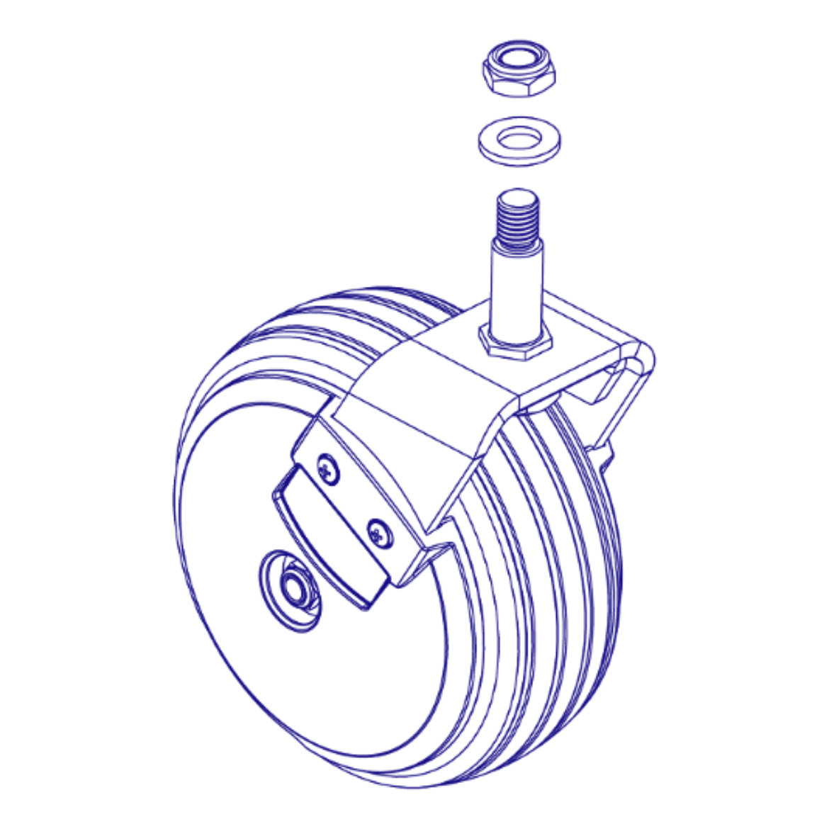 Picture of CASTER ASSEMBLY, 6", BLACK RIM / BLACK TIRE, RIGHT