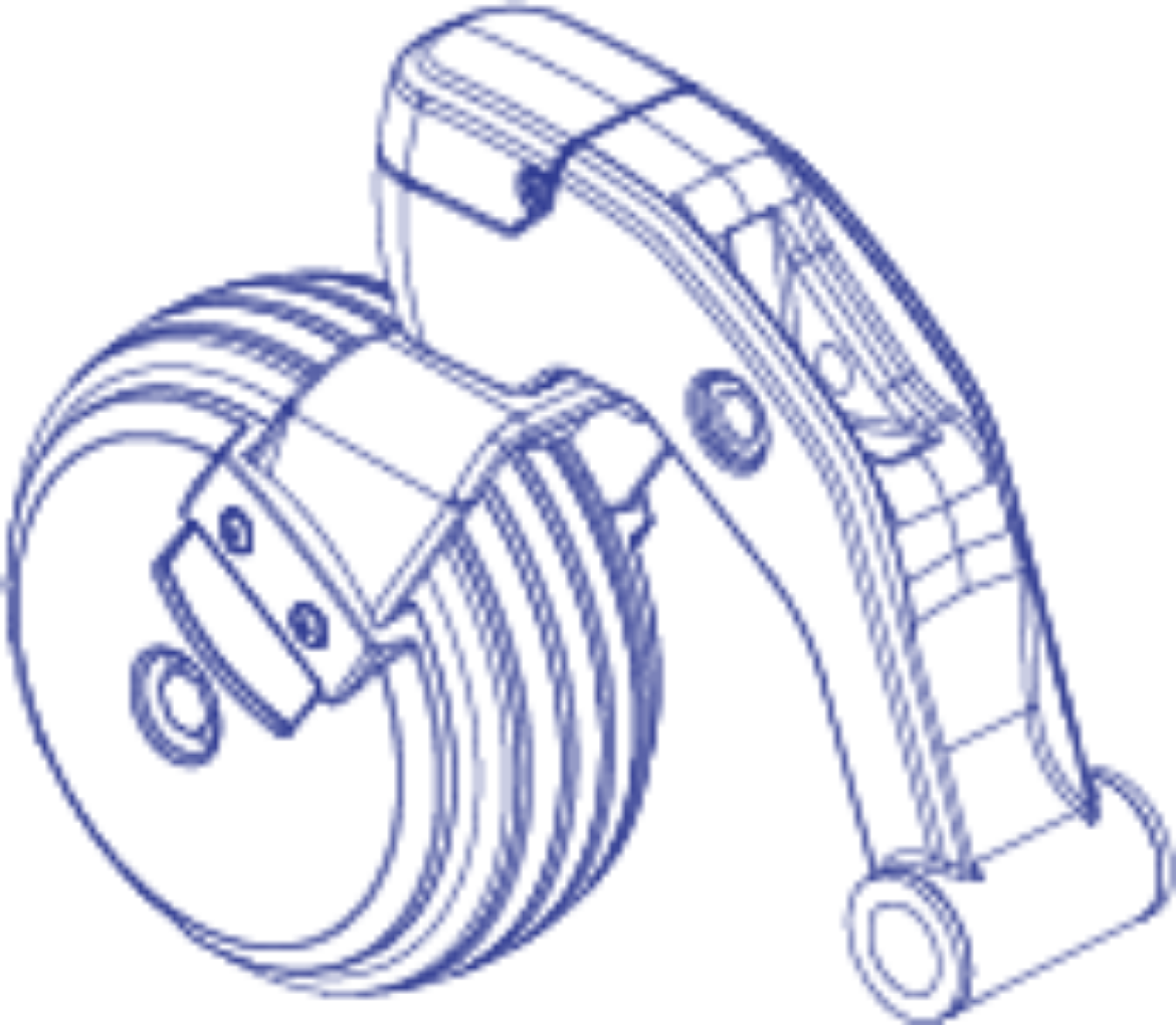 Picture of CASTER ARM ASSEMBLY V2, 6", REAR LEFT, BLACK RIM/BLACK TIRE, BLACK CASTER ARM