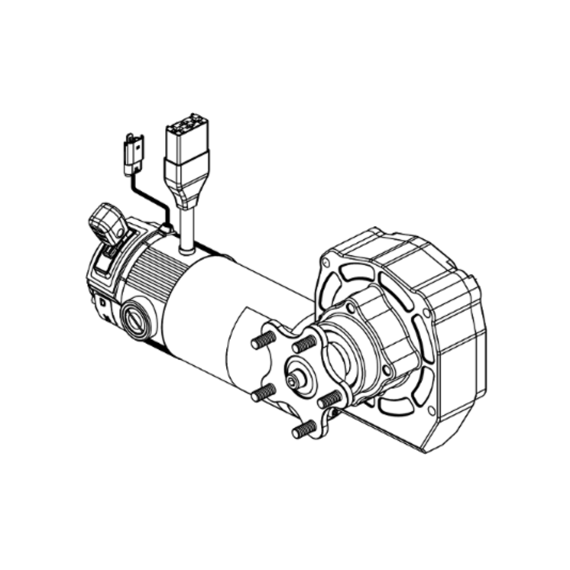Picture of MOTOR ASM, EDGE MINI, LINIX, HUB, LEVEL, ENCODER5-POST, CURTIS