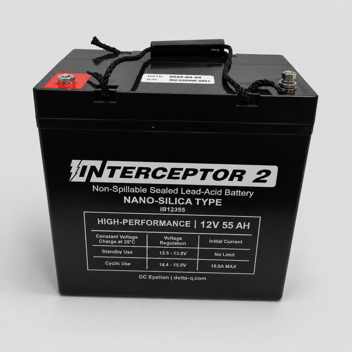 Picture of BATTERY, 12V, 75AH INTERCEPTOR 2GROUP 24, THREADED BRASS INSERT, M6 HARDWARE PK