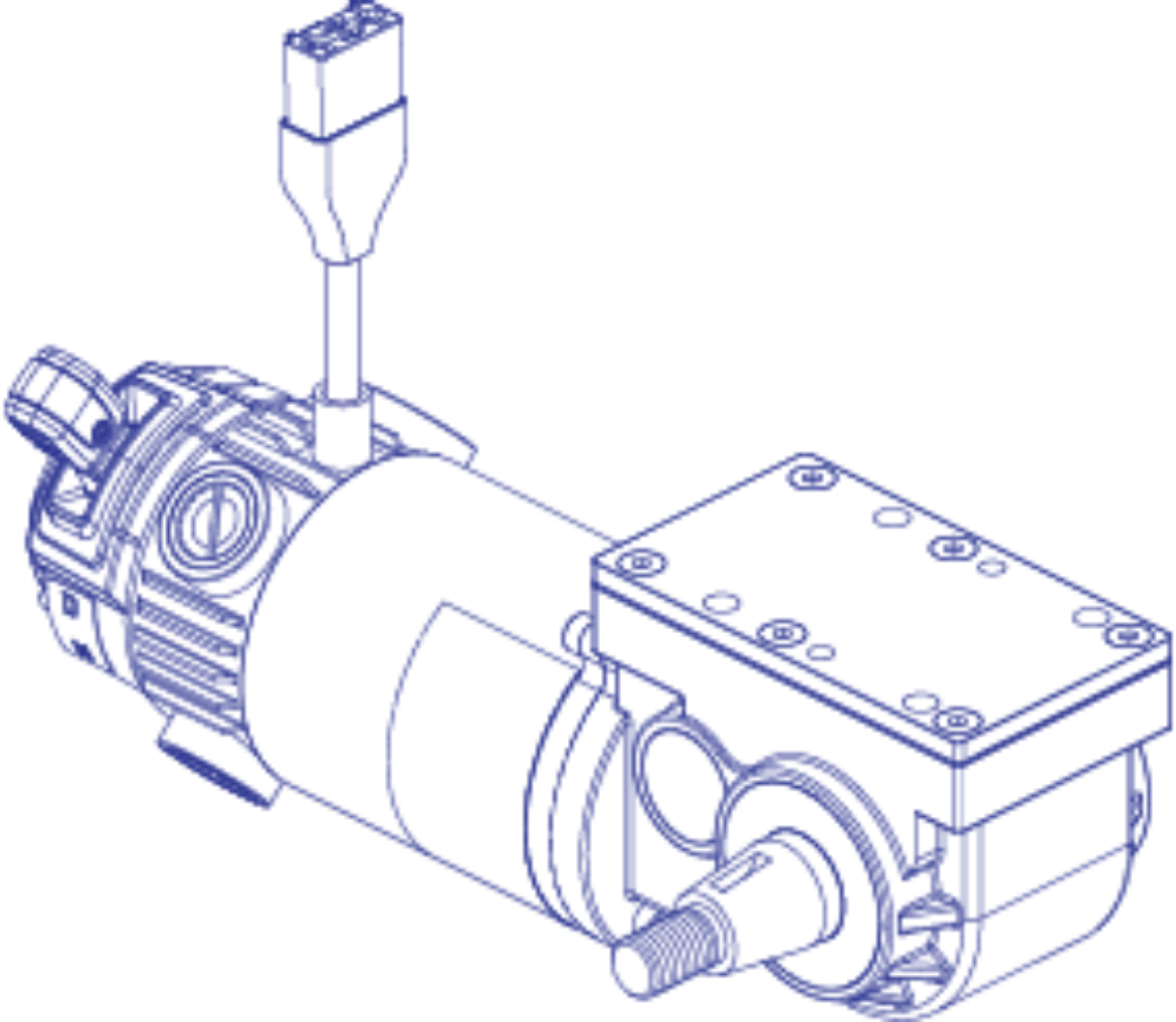 Picture of LINIX HAMMER MOTOR, 5 POST HUB ASMB, MIR, 28.28:1, CURTIS CONNECTOR, LEFT