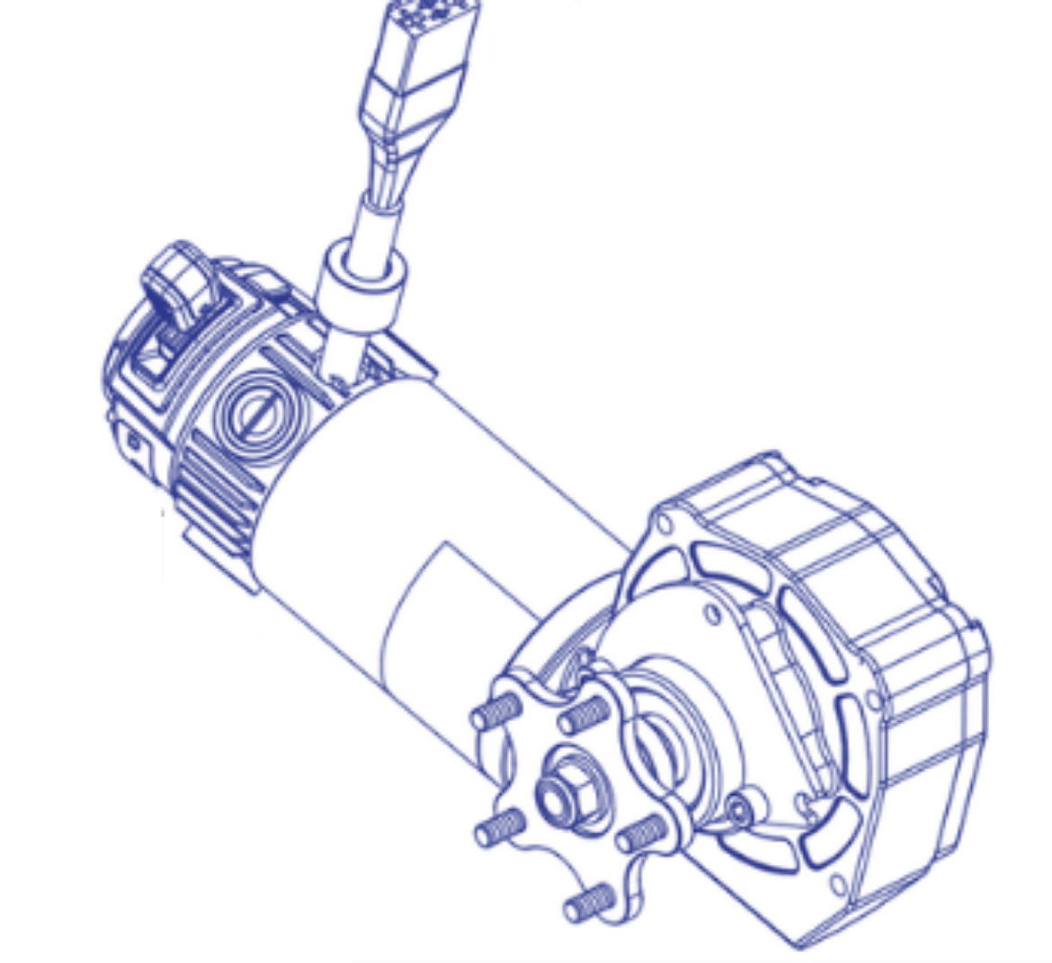 Picture of MOTOR ASM, LINIX 4-POLE, FACEPLATE, HUB, STD BRAKEEDGE4 MOTOR LHS