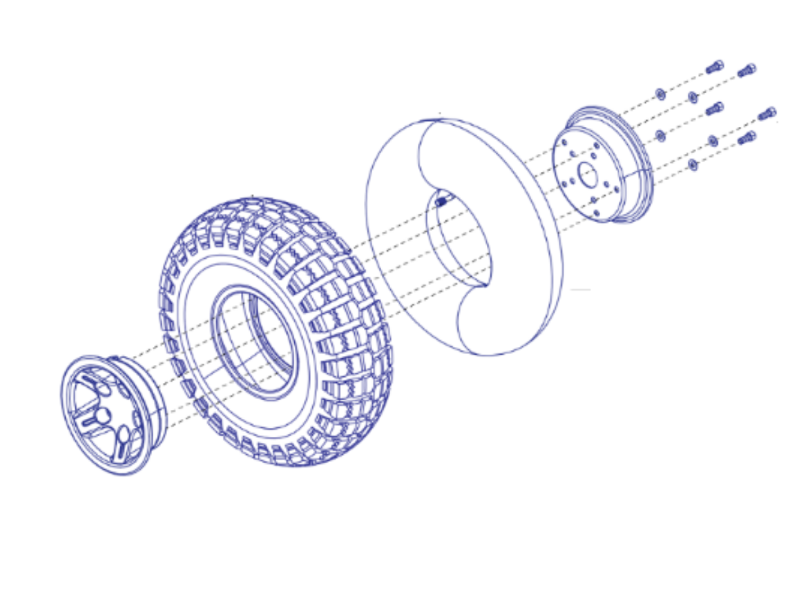 Picture of OUTBACK 4X4 PNEUMATIC WHEEL ASSEMBLY