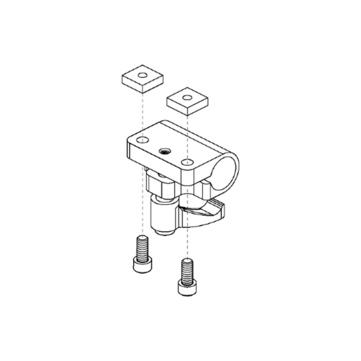 Picture of JOYSTICK RECEIVER MOUNT,ASSY,W/MOUNTING HARDWAREQBC GOOSENECK CLAMP