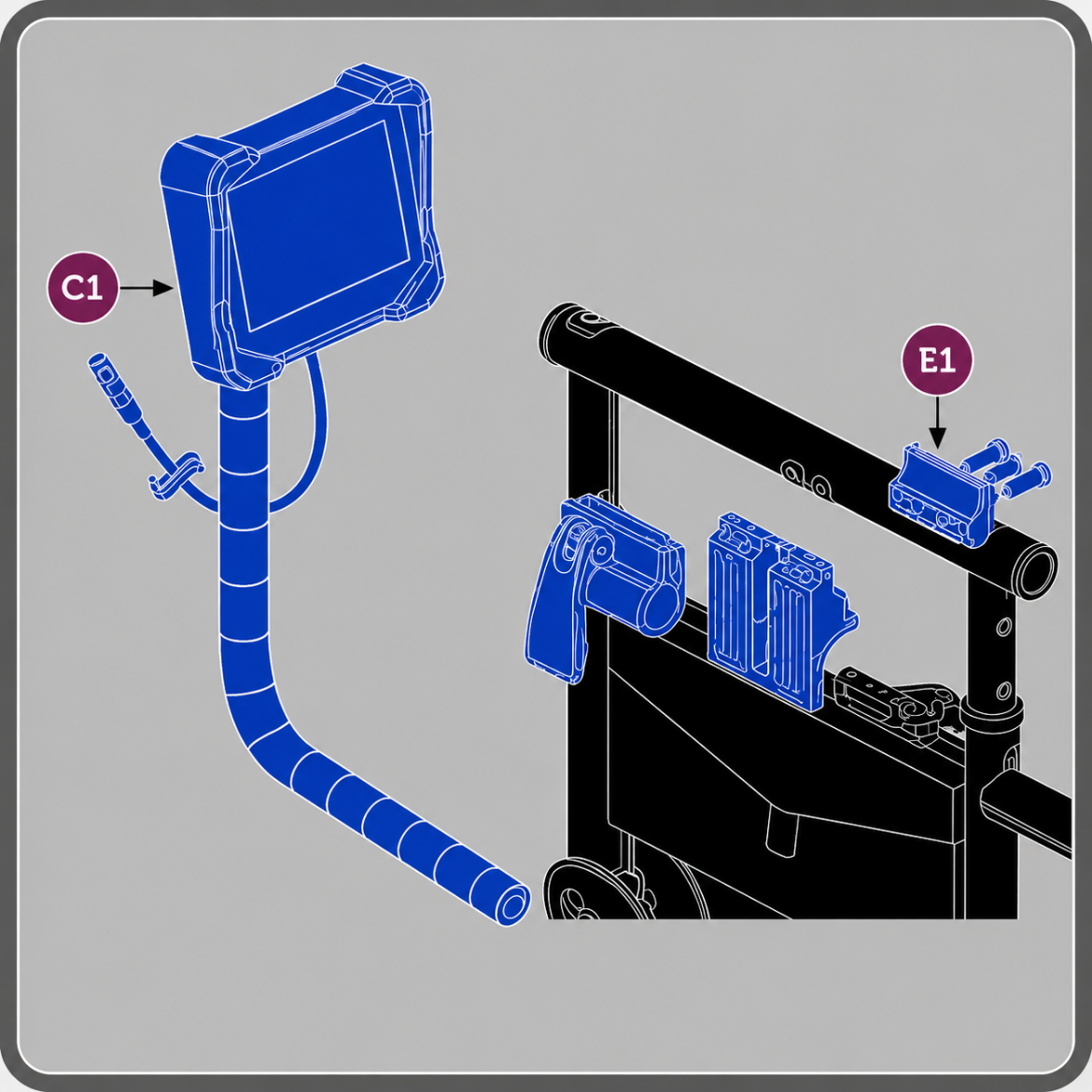 Picture of Tubular Arm Mounted Backup Camera