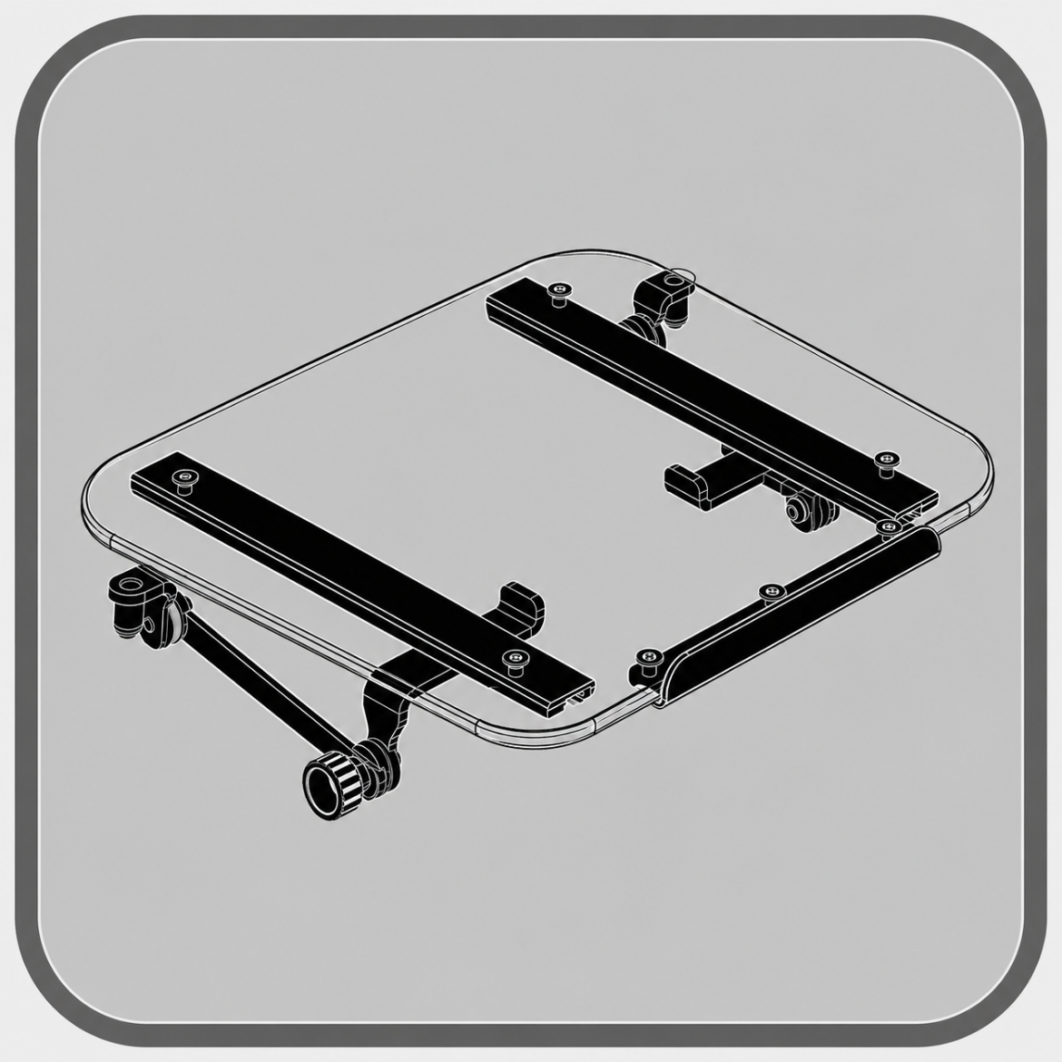 Picture of Quantum Lap Tray Assembly, 15" Wide, Clear - Fits 16-17" Backs
