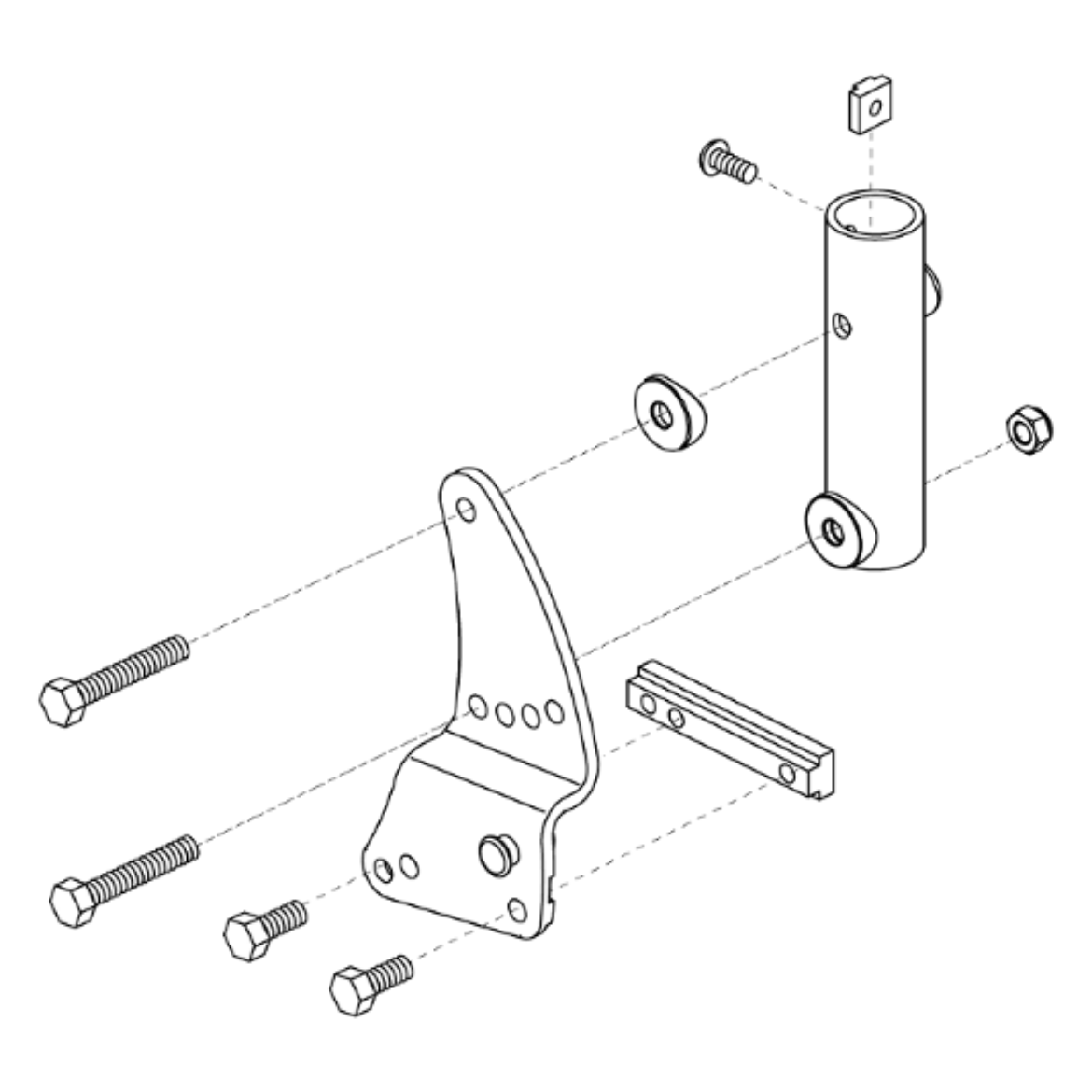 Picture of ANGLE ADJ SIDE RAIL BRKT ASSY 1' IN LEFT HAND