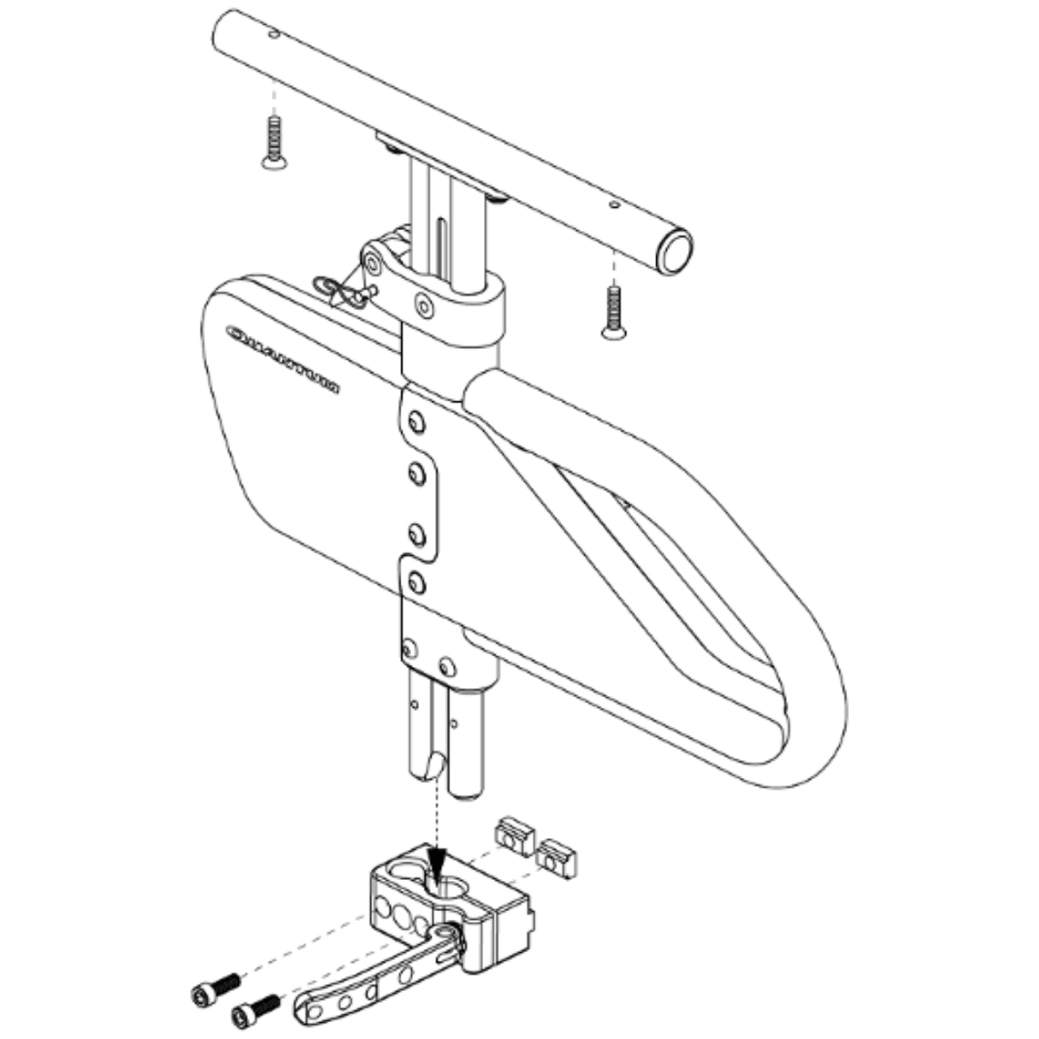 Picture of RIGHT HEIGHT ADJUSTABLE ARMREST ASSY W/RECEIVER