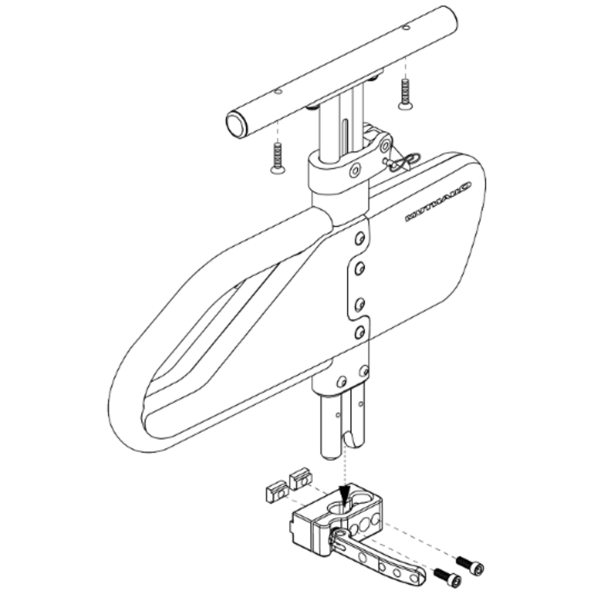 Picture of ARMREST,ASSY,QUANTUM SINGLE POST HEIGHT ADJ, LEFTDESK LENGTH,LEFT,W/RECEIVER BLOCK