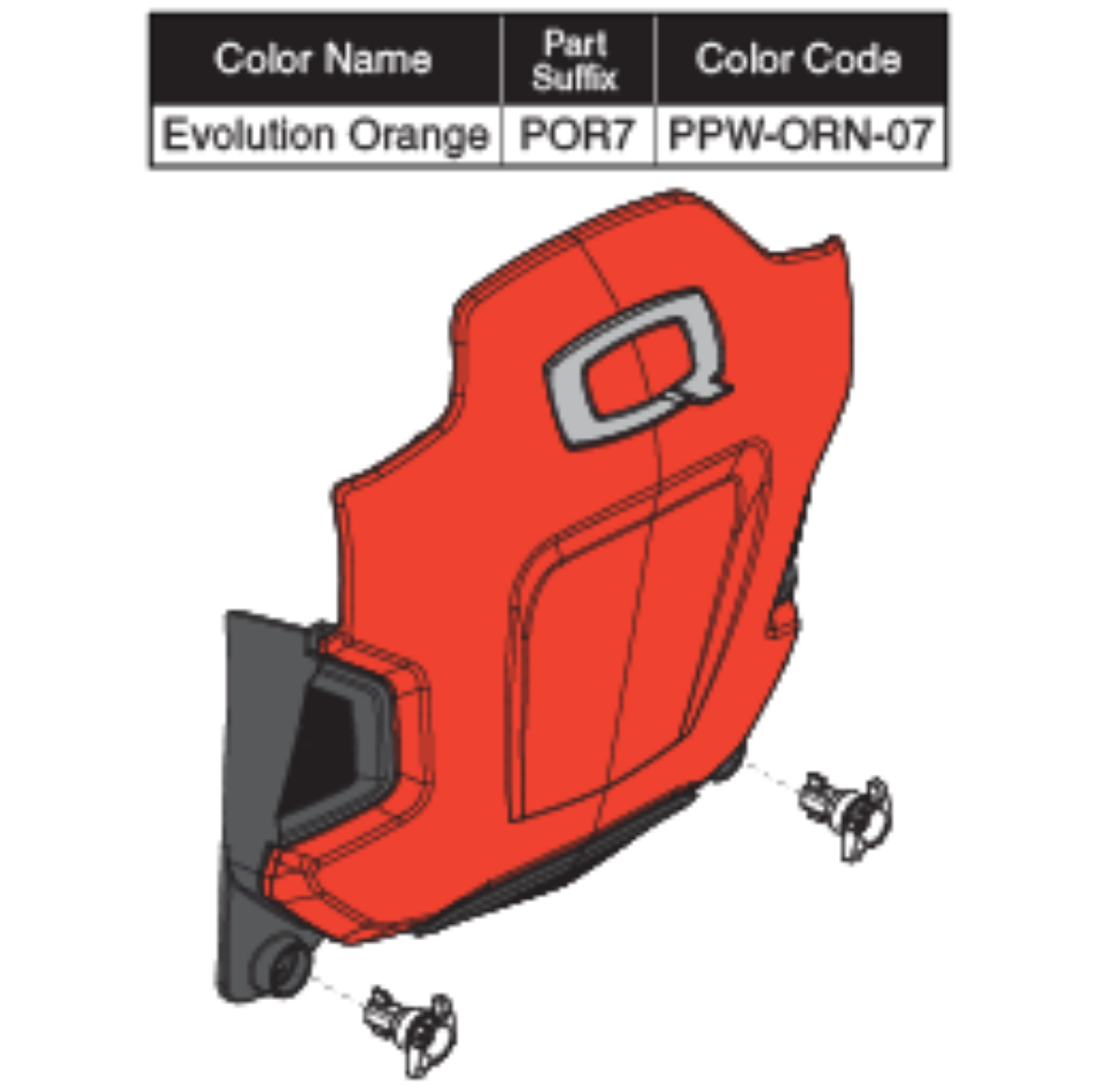Picture of DOOR,OUTER,EVOLUTION ORANGE