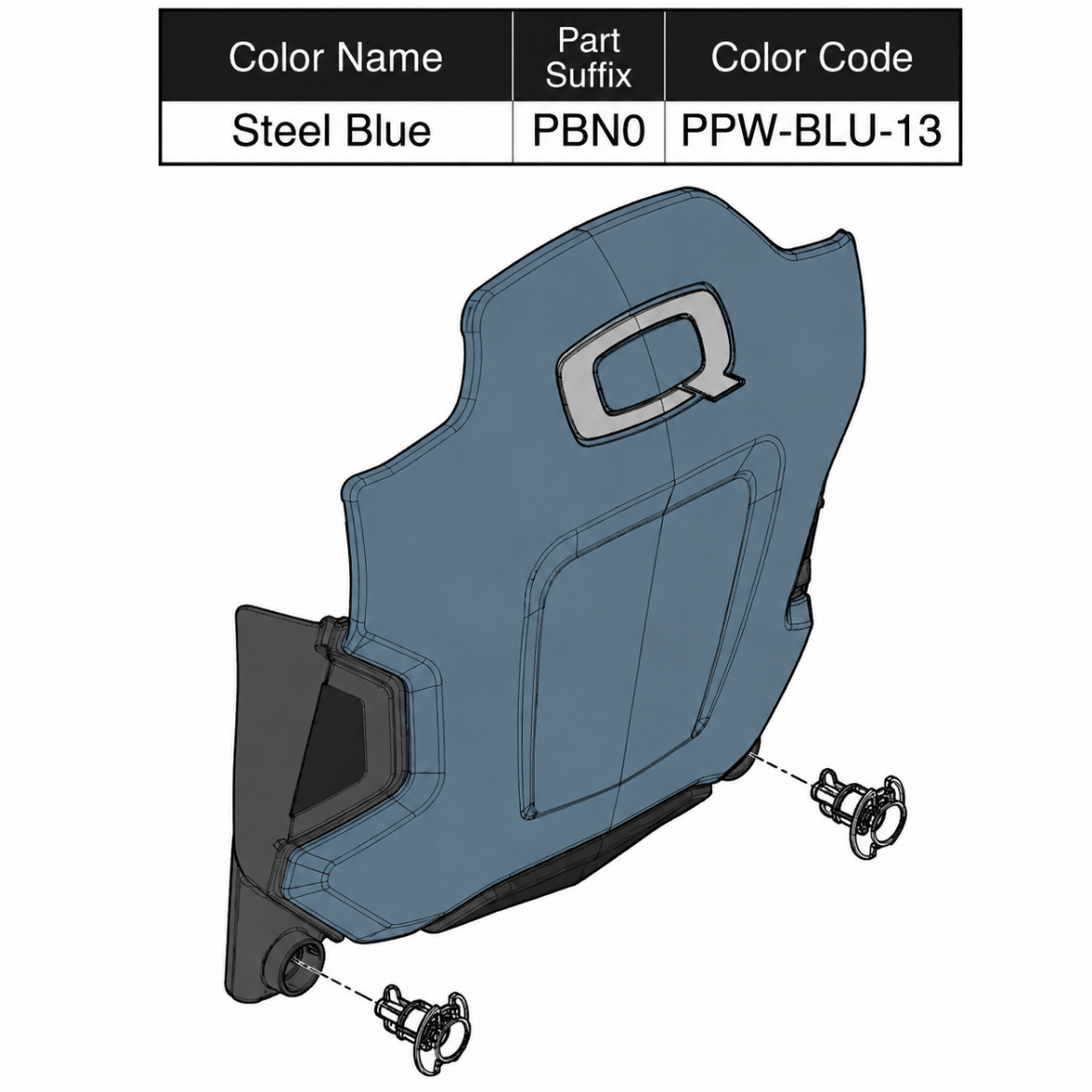 Picture of DOOR,OUTER,PAINTED,STEEL BLUE