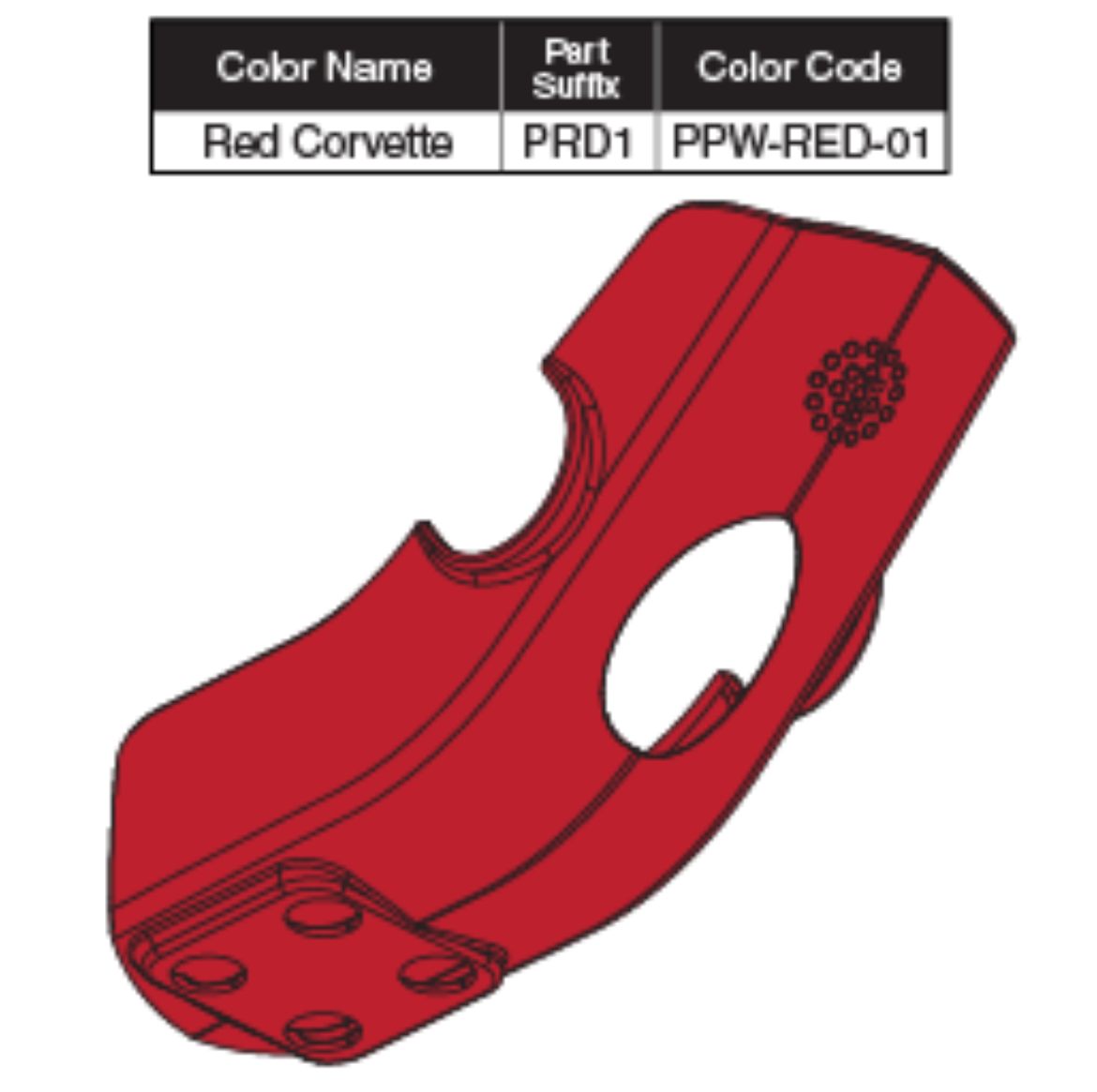 Picture of CONTROLLER SHROUD RED CORVETTE