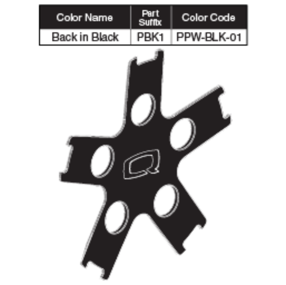Picture of BACK IN BLACK DRIVE WHEEL COLOR INSERT, WITH ADHESIVE TAPE