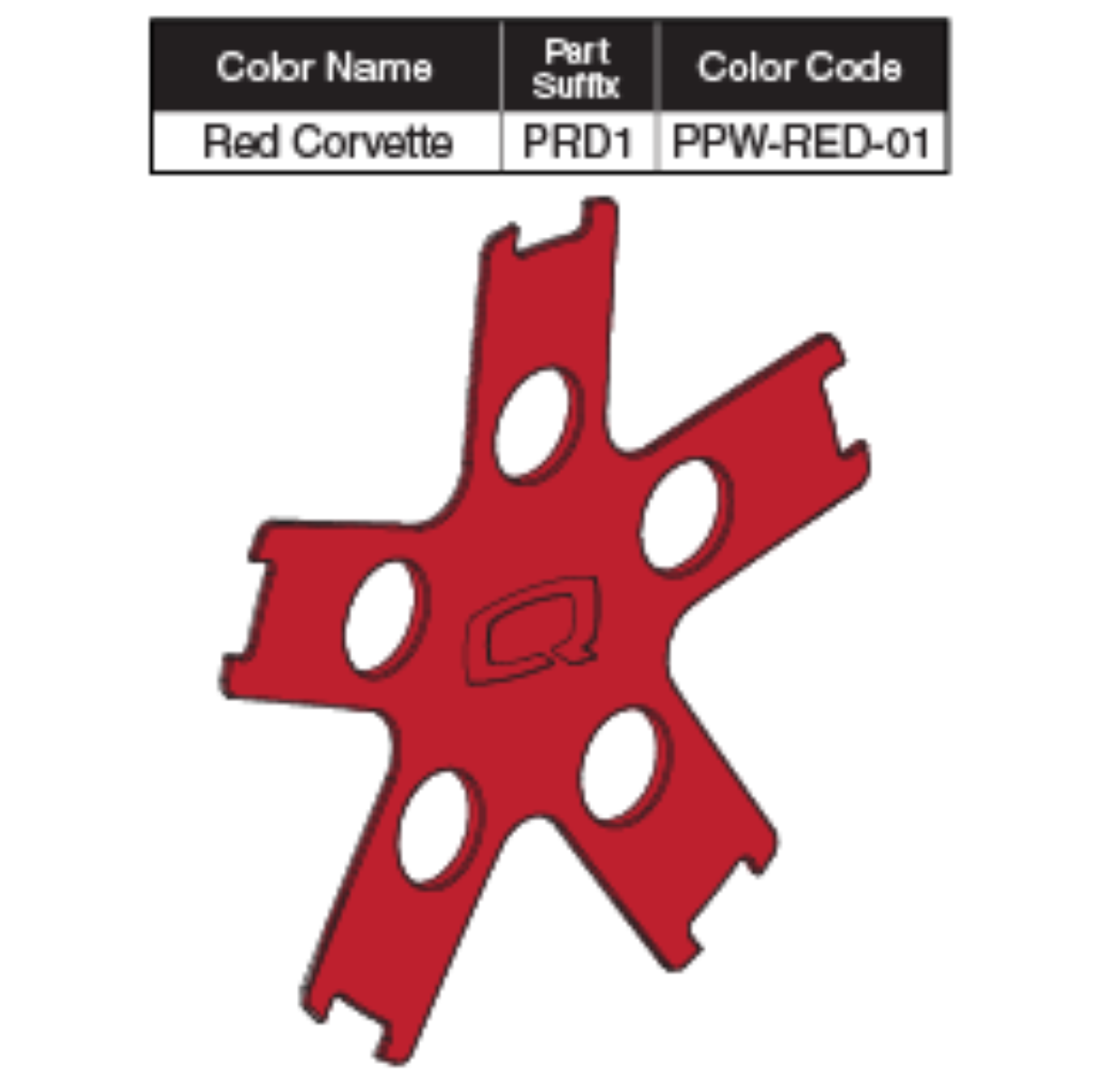 Picture of RED CORVETTE COLOR WHEEL INSERT W/ADHESIVE TAPE