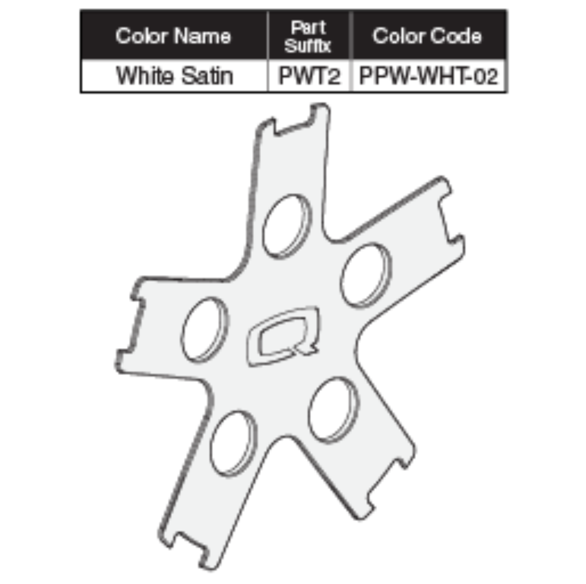 Picture of SATIN WHITE COLOR WHEEL INSERT W/ADHESIVE TAPE