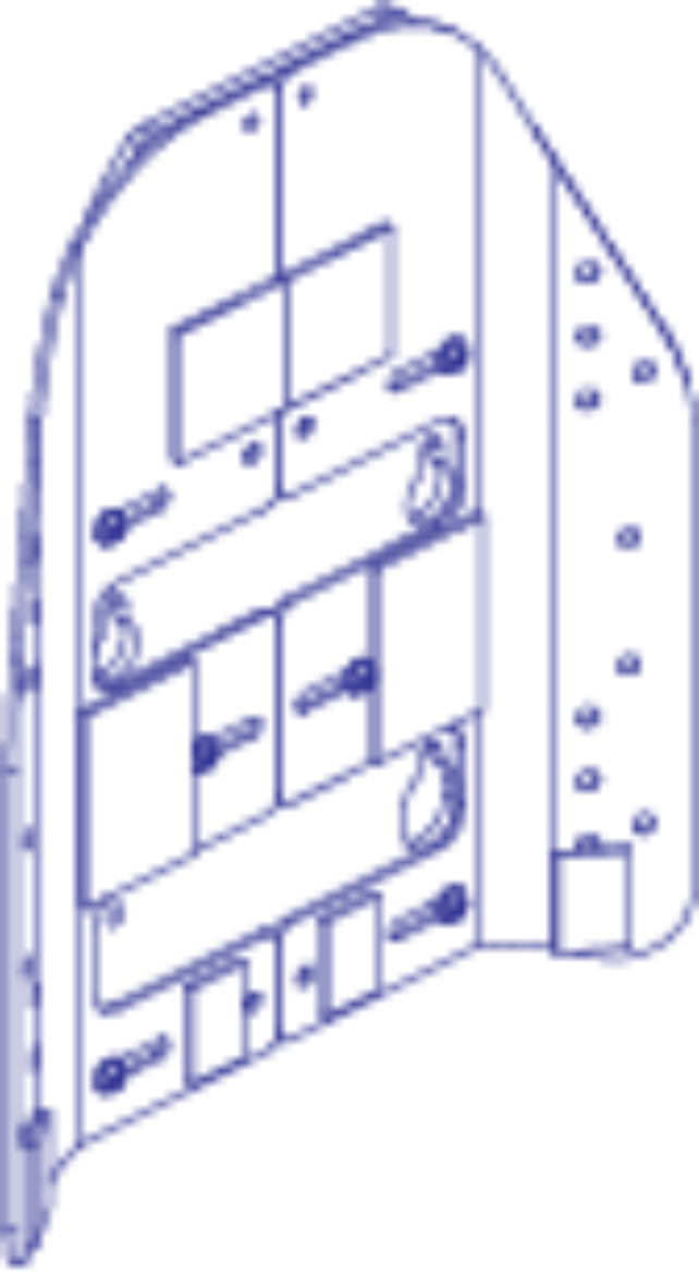 Picture of SEAT BACK ASSEMBLY, 15 IN HIGH, 14 IN TO 16 INWIDE, RADIUS