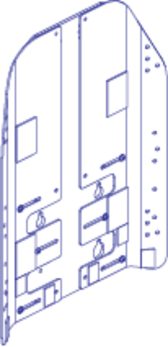 Picture of SEAT BACK ASSEMBLY, 23 IN HIGH, 18 IN TO 22 INWIDE, RADIUS