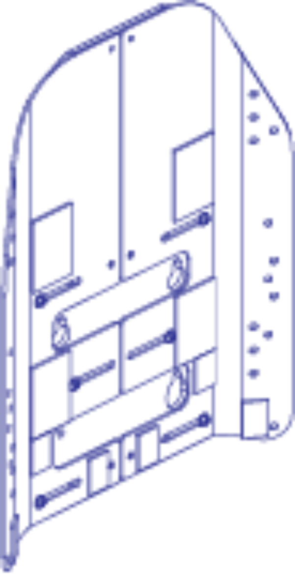 Picture of SEAT BACK ASSEMBLY, 19 IN HIGH, 16 IN TO 20 IN WIDE, RADIUS