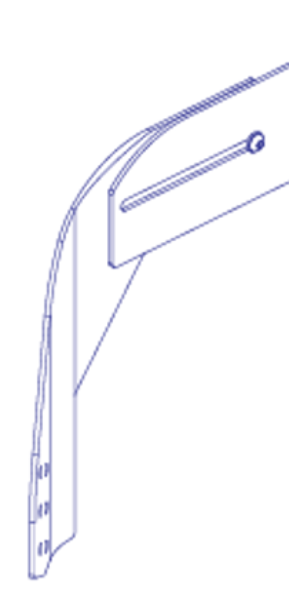 Picture of SEAT BACK, SIDE PLATE, HEIGHT EXTENSION, 16-20"RADIUS LEFT