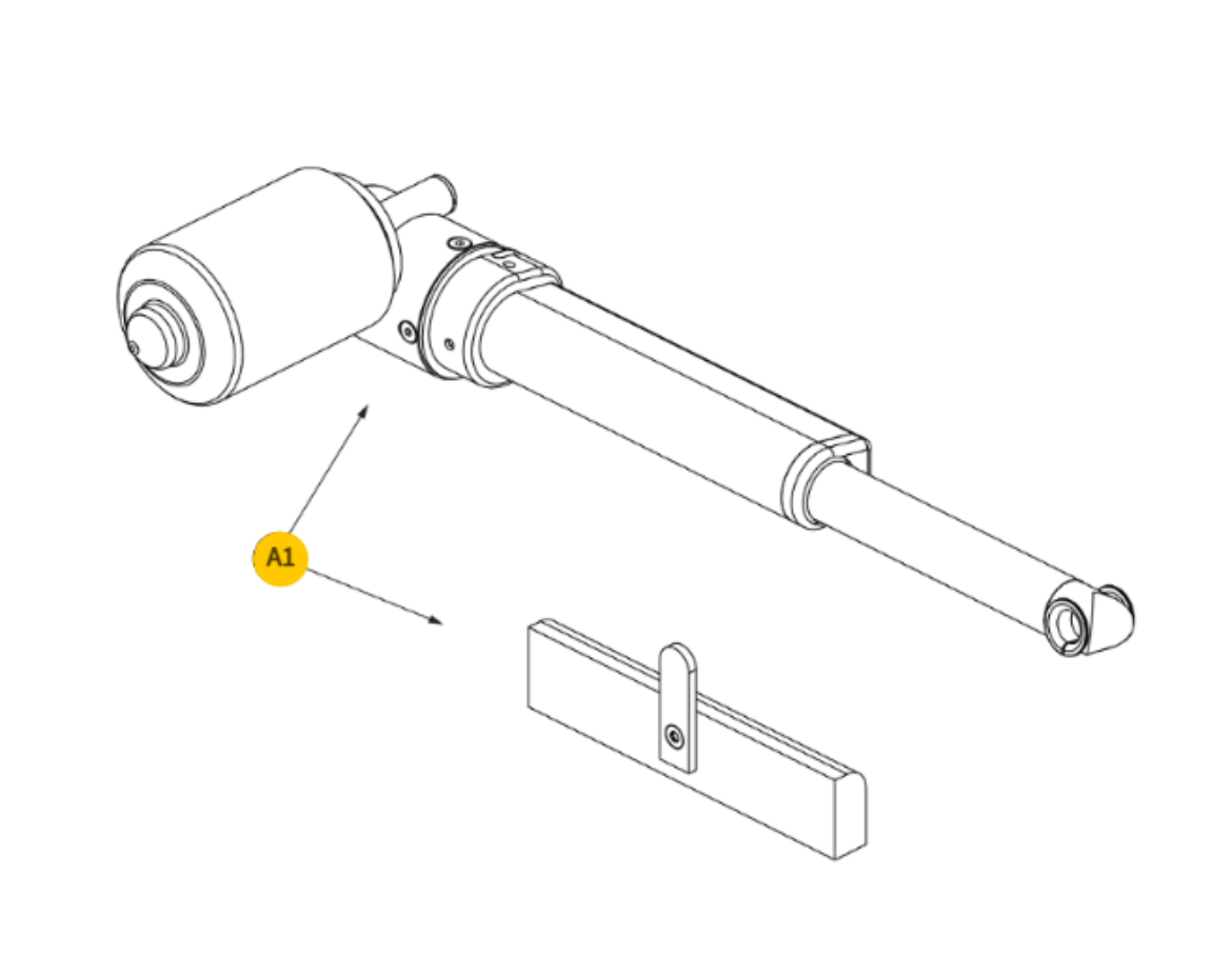 Picture of ACTUATOR, REAC, 6KN, 4MM/S, 259-373MM EYE-EYEW/ FEEDBACK