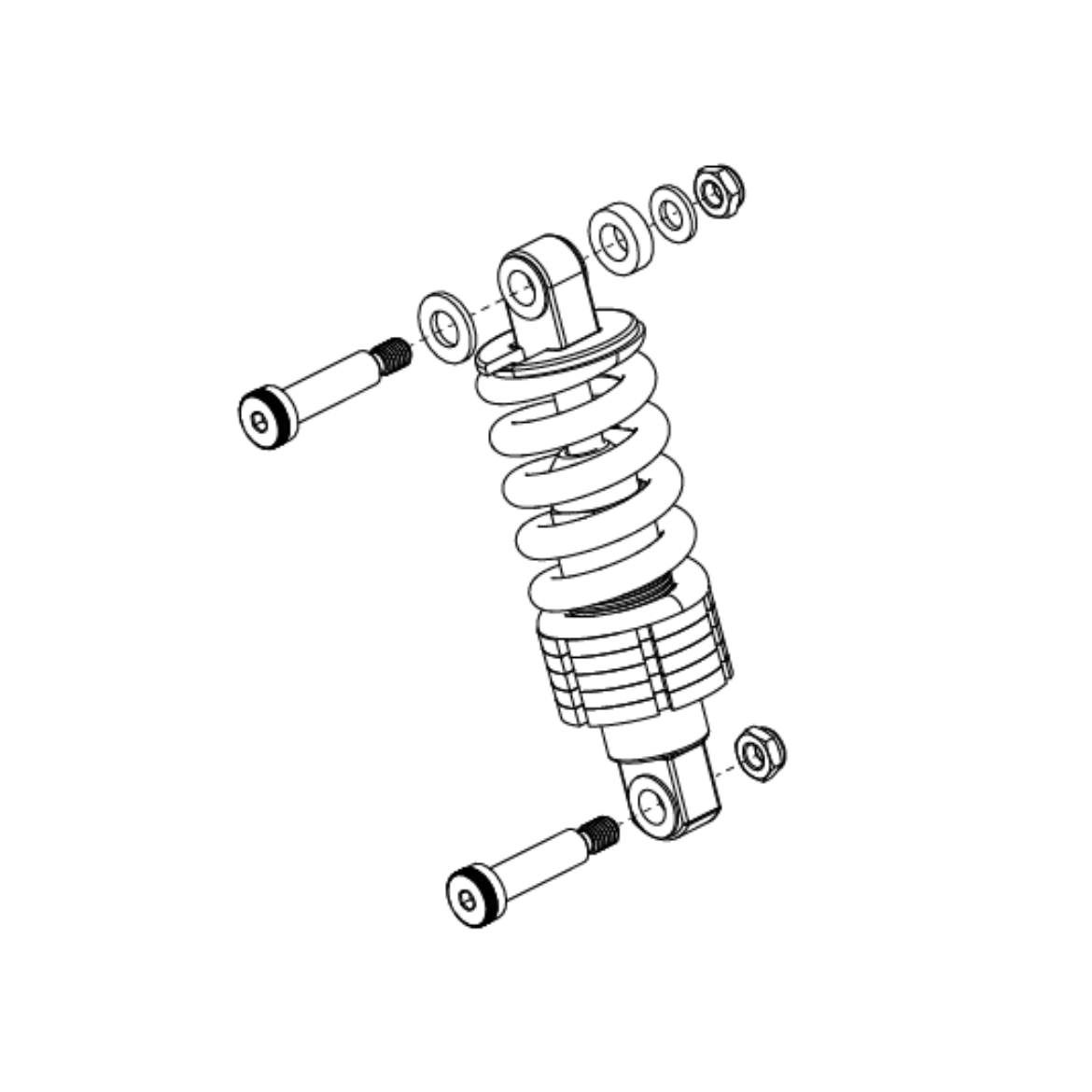 Picture of COMPRESSION STRUT ASSEMBLY, 2025N PRELOAD, BLACK AND BLACK (TB4 ANTERIOR) - FRONT